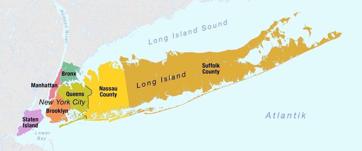 Mapa do distrito de Long Island